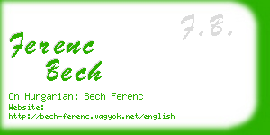 ferenc bech business card